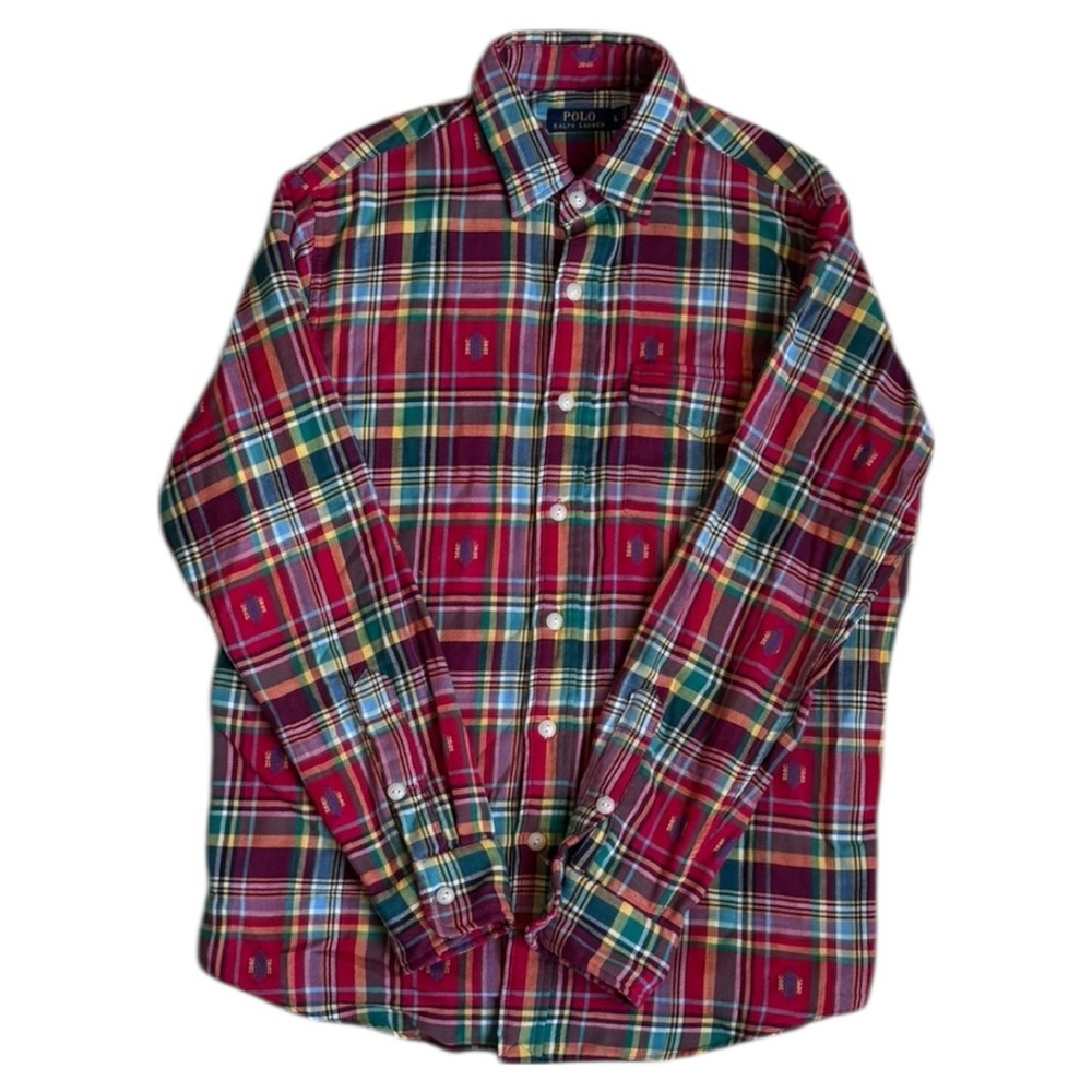 👔 Vintage Polo Ralph Lauren Flannel Madras Navajo RRL Style Ornamental - Large